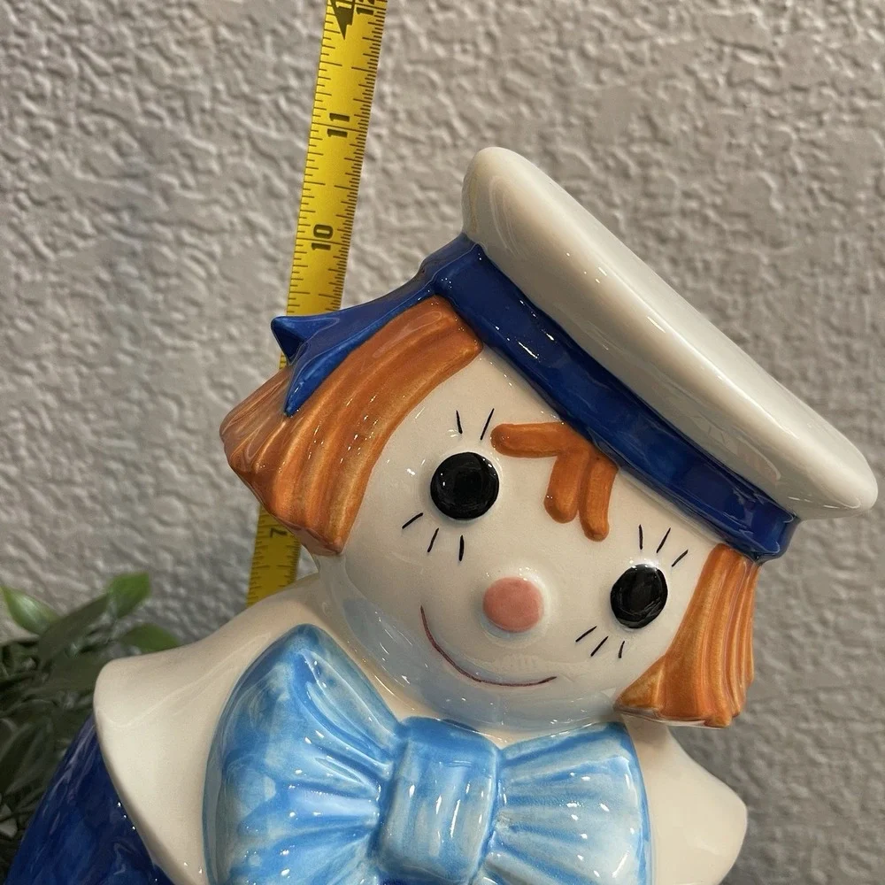 Vtg Metlox Poppytrail Raggedy Ann & Andy Ceramic Cookie Jars Pair Ca Pottery 60s